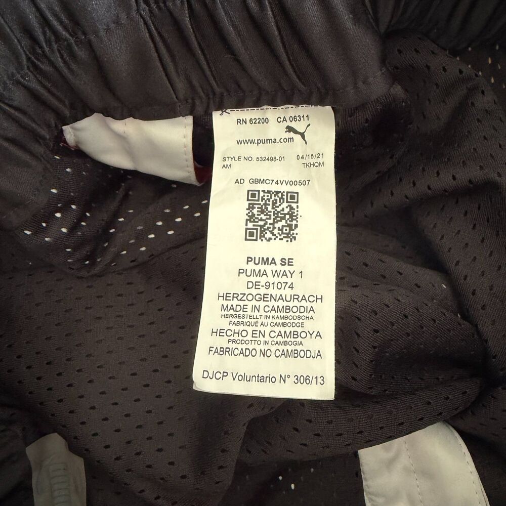 Puma June Ambrose Diggins Breakaway Pants Womens M Quilted Black Urban Red WNBA - Picture 8 of 9